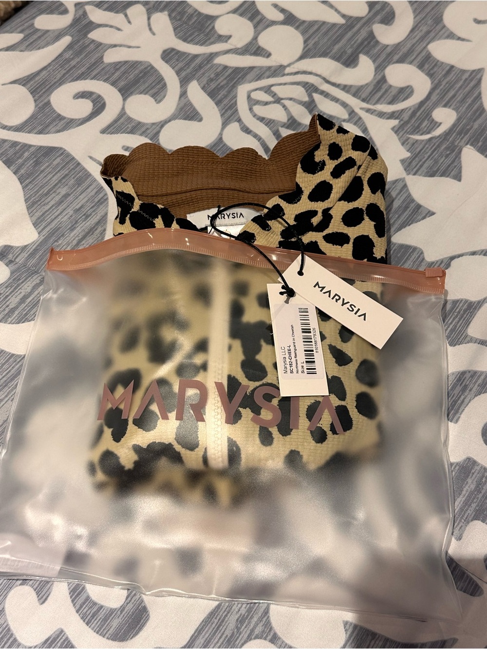 NEW WITH TAGS – Marysia North Sea Rashguard Swimsuit – Cheetah Print – Size L - Picture 11 of 13